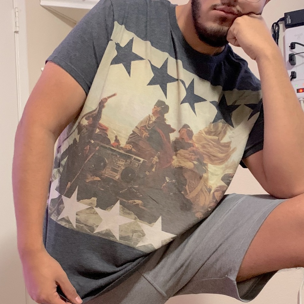 American Eagle Navy Americana Graphic TShirt